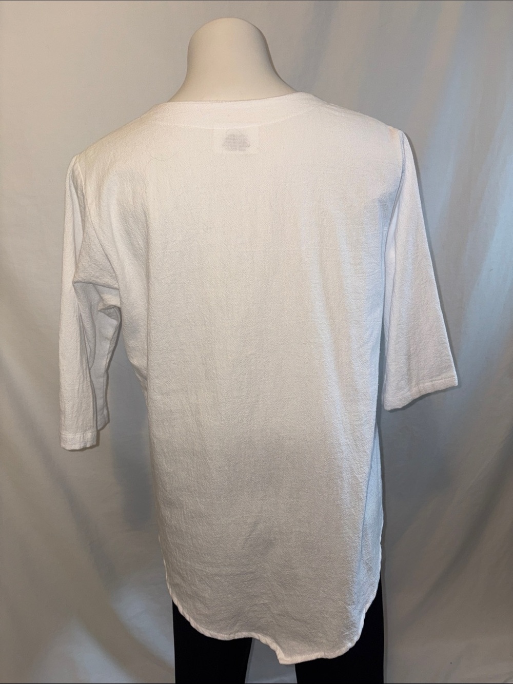 Cotton Made Casual White V-Neck Dragonfly Print Blouse - Multicolor Accent - Picture 5 of 7